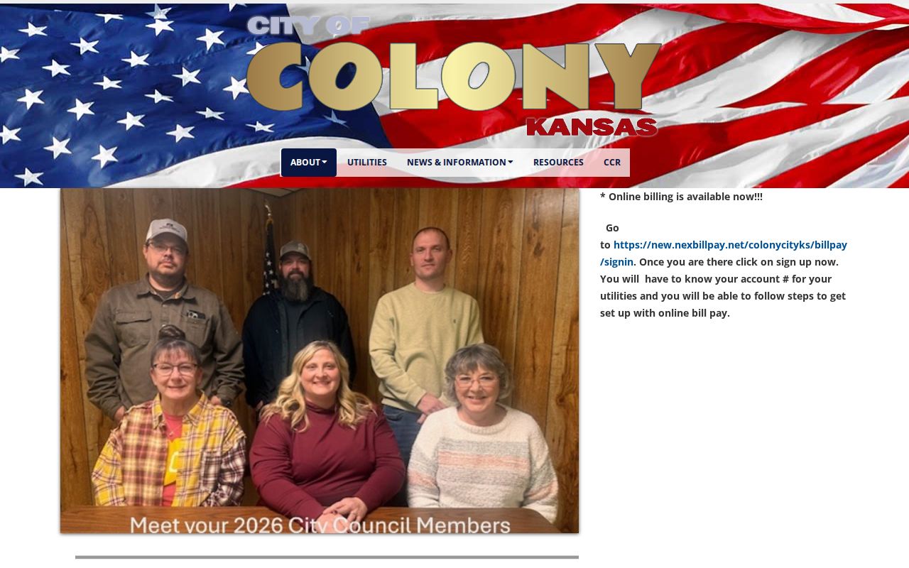 Official City of Colony website and local contact navigation