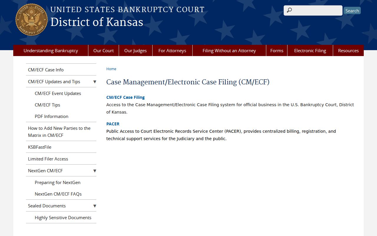 Anderson County court records bankruptcy CM ECF access