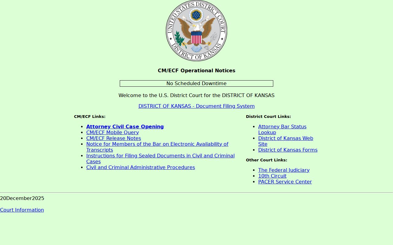 Anderson County criminal court docket federal CM ECF access