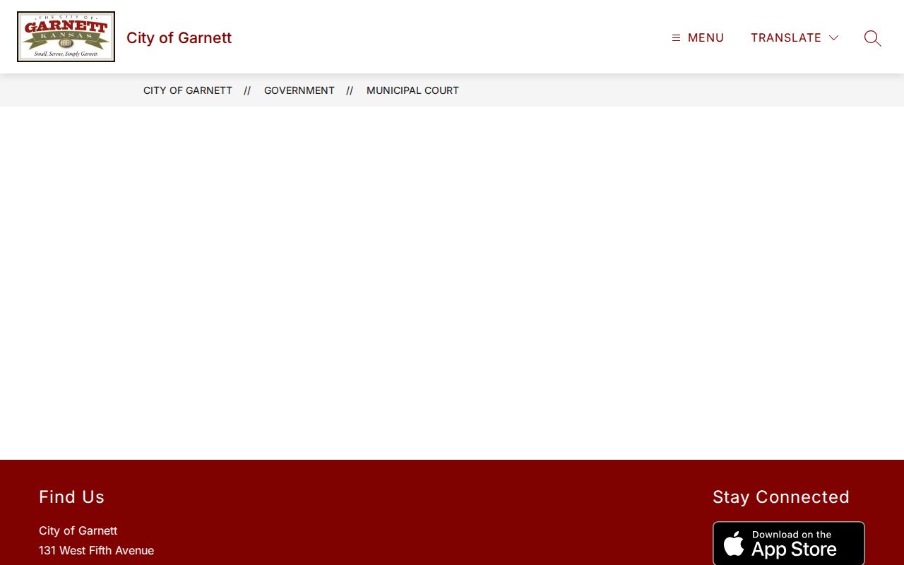 Official Garnett Municipal Court page