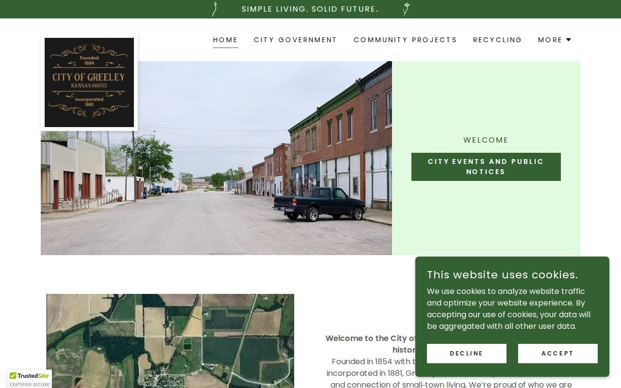 Official Greeley Kansas website with city information