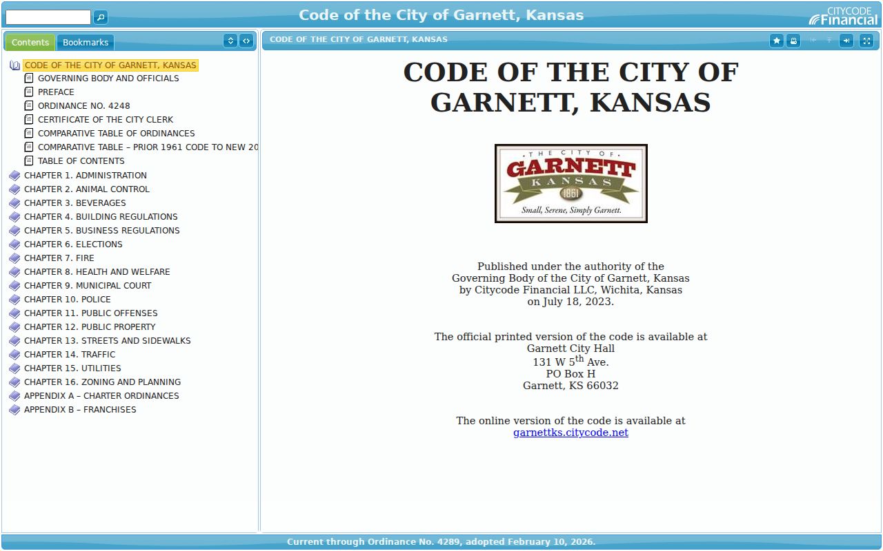 Municipal code interface illustrating why Kincaid ordinance records require the correct city source